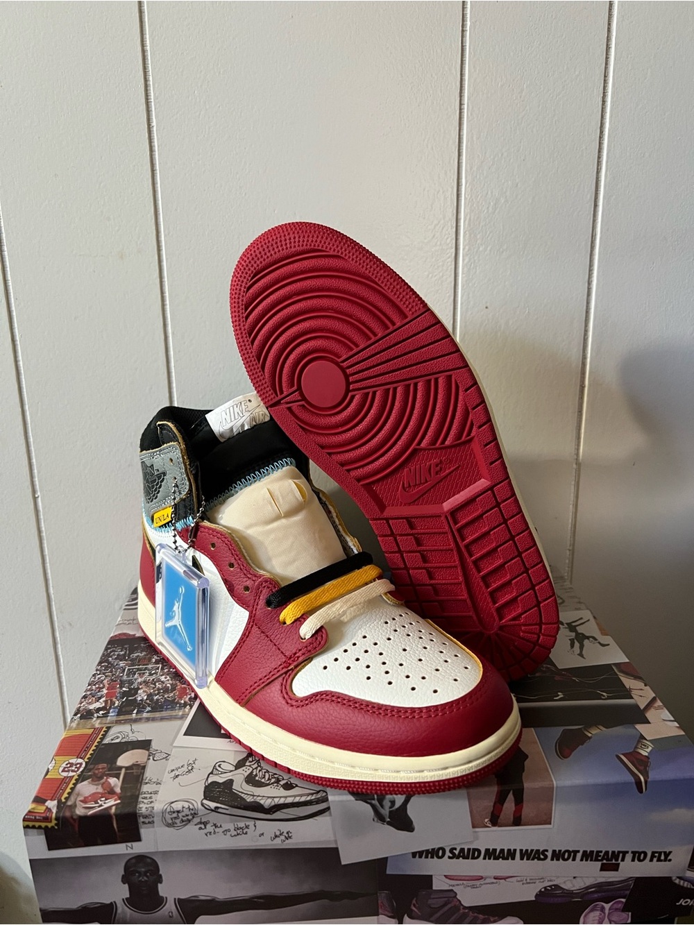 Jordan Kids' High-Top Sneakers in Red, White, Black